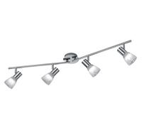 Reality Leuchten Lot de 4 barres de spot Visto R82231407 en métal nickel mat, verre albâtre blanc