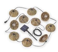 Reality Leuchten Mood R74761932 Guirlande lumineuse d'extérieur hybride en plastique noir avec abat-jour en plastique marron et 10 LED de 0,5 W, télécommande, longueur 5,7 m