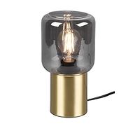 Reality Leuchten Nico R50591008 Lampe de table en métal laiton mat et verre fumé 1 ampoule E27 non incluse
