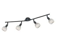 Reality Leuchten Plafonnier Brest R80594032 - Métal rouillé et verre albâtre - 4 ampoules E14 non incluses