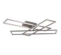 Reality Leuchten Plafonnier Corso R64423107, métal nickel mat, LED 36 Watt incluse, télécommande