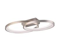 Reality Leuchten Plafonnier LED Malaga R64482107, Métal Nickel mat, avec LED 25 Watt