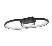 Reality Leuchten Plafonnier LED Malaga R64482134, métal noir mat, avec LED 25 watts