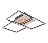 Rl plafonnier LED carré - bois clair/noir