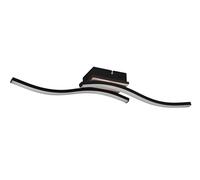 Reality Leuchten Plafonnier LED Route R62472135, métal noir mat, imitation bois, incl. 2x 5 Watt LED