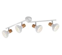 Reality Leuchten Poutre Latika R81524031, métal blanc mat, bois synthétique, excl. 4x E14