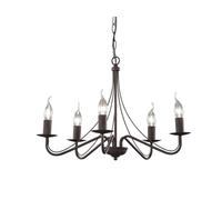 Reality Leuchten R1198-24 Lustre Country en métal couleur rouille 5 ampoules E14 15,5 x 15,5 x 172 cm