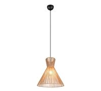 Reality Leuchten R36191036 Rosalie Suspension en métal noir mat, abat-jour en papier marron, sans 1 ampoule E27