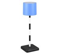 Reality Leuchten R54096312 Fernandez R54096312 Lampe de table d'extérieur à batterie en métal et plastique Noir/blanc/bleu avec LED 1,5 W et station de charge