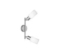 Reality Leuchten R80012007 Plafonnier En Nickel Et Verre, 2 Ampoules E14 Max. 40 W (Non Incluses) Nickel Matverre Blanc Mat, 25