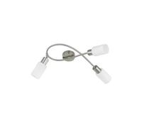 Reality Leuchten R80013907 Plafonnier En Nickel Et Verre Pour 3 Ampoules E14 Max. 40 W Non Incluses, Nickel Matblanc Opale Long