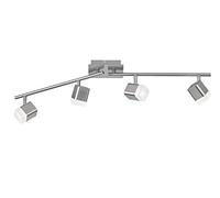 Reality Leuchten R82154107 Plafonnier, Métal, 4 W, Nickel Matt/Weiß