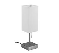 Reality Leuchten RIO, Lampe de table, Burton 1xE14, max.28,0 W Organza, Fumé, Corps: Métal, noir mat Ø:12,5cm, H:28,5cm Interrupteur de cordon,IP20,Sans illuminant
