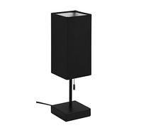 Reality Leuchten RIO, Lampe de table, Burton 1xE14, max.28,0 W Organza, Fumé, Corps: Métal, noir mat Ø:12,5cm, H:28,5cm Interrupteur de cordon,IP20,Sans illuminant