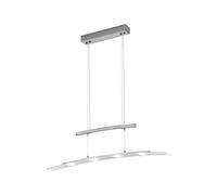 Reality Leuchten Samos R32990407 Suspension LED Métal Nickel mat Verre Blanc satiné ou transparent avec 4 LED 4 W Variateur capteur