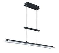 Reality Leuchten Smash R32421132 Suspension LED en métal noir mat et verre blanc satiné ou transparent avec LED 18 W 4 touches tactiles