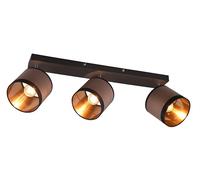 Reality Leuchten Spot bar Davos R81553041, taupe-noir métal chromé tissu gris/blanc, sauf 3x E14