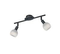 Reality Leuchten Spot R80592032, métal rouillé, verre albâtre blanc, sans 2 ampoules E14