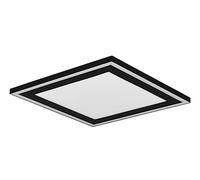 Reality, Plafonnier, Carus incl. 1 x LED,SMD,16,0 Watt,3000K,2300 Lm. incl. 1 x LED,SMD,8,5 Watt,3000K,1300 Lm. Corps: Plastique, noir mat L:33,0cm, L:33,0cm, H:3,5cm