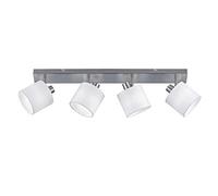 Reality Spot Bar Tommy R80334001, Nickel Mat, Abat-jour Tissu Blanc