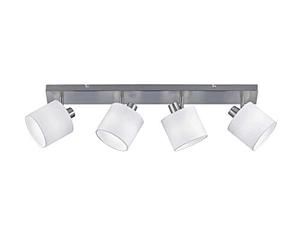 Reality Spot Bar Tommy R80334001, Nickel Mat, Abat-jour Tissu Blanc