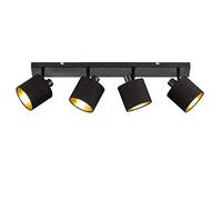 Trio-Leuchten Plafonnier Tommy – 4 lumières – Noir mat