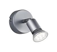 Reality, Spot, Paris incl. 1 x LED,GU10,3,0 Watt,3000K,230 Lm. Corps: metal, Titane Ø:8,0cm, H:11,0cm IP20