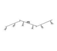 Reality, Spot, Paris incl. 6 x LED,GU10,3,0 Watt,3000K,230 Lm. Corps: metal, Titane L:149,0cm, L:8,0cm, H:13,5cm IP20