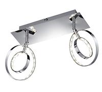 Reality, Spot, Prater incl. 2 x LED,SMD,4,5 Watt,3000K,400 Lm. Corps: metal, Chrome L:30,0cm, H:9,0cm, P:15,0cm IP20,Interrupteur,Montage au mur,Modèle déposé