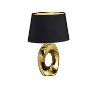 Trio-Leuchten Lampe de table TABA R50511079 Or noir H 33 cm Design contemporain