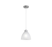 Reality Dallas Lampe à suspension, dôme opale, E27, 0 watts, nickel mat, Nichel Opaco