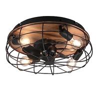 Trio-Leuchten Ventilateur de plafond Trondheim 4xE27 Ø48,5cm corps métal noir mat, télécommande