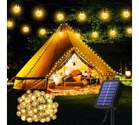 Realky Guirlande Lumineuse Exterieure,8 Modes Guirlande Solaire Exterieur,60 LED IP65 Étanche Guirlande Guinguette Exterieur, Guirlande Exterieur Décoration pour Jardin Terrasse
