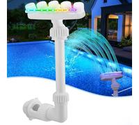 Reallnaive Fontaine solaire piscine avec 7 lumières LED de couleur réglable, arroseur cascade, lumières de cascade, pulvérisateur amusant