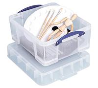 Really Useful Boîte de rangement Boîte de rangement en vinyle Taille XL 18 L - Transparent
