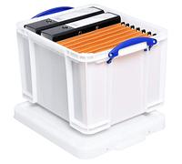 Really Useful Boîte de rangement en plastique solide Blanc 35 l