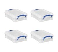 Really Useful Box Boîte de rangement en plastique transparent de 1,75 litre (lot de 4)