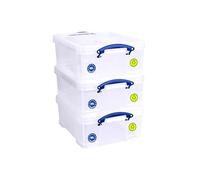 Really Useful Box Lot de 3 boîtes de rangement pour 93 CD/ 44 DVD -Transparent - 18 l - 480 x 390 x 200 mm