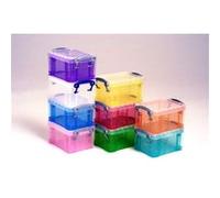 REALLY USEFUL BOXES Boîte de rangement de 0,3 Litre + couvercle - Dimensions : L12 x H6,5 x P8,5 cm coloris transparent Transparent G