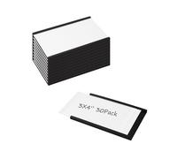 Realth 30 Pièces Porte-Étiquettes Magnétiques à Canal C Avec Film Protecteur Transparent 76.2MM X 101.6MM pour Armoires Murales et Tiroirs en Métal pour Tableaux Blancs (MLH3430)