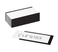 Realth Porte Étiquettes Magnétiques à Canal C 50MM X 100MM 10 Pcs | avec Film Protecteur Transparent, pour Armoires Murales et Tiroirs en Métal, pour Tableaux Blancs, Fournitures de Bureau