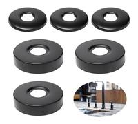 Rebanky 6 Pièces Rosace Mitigeur Douche Noir Ø 21 mm/25 mm Rosace Robinet Douche Inox Cache Tuyau Radiateur Mural Cache Tuyau Plomberie pour Robinet Vanne D'angle Conduites Gaz (63x6, 80x18)