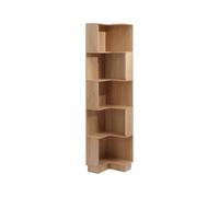 Rebecca Mobili Aven - Bibliothèque, avec 6 Étagères | Style Moderne, Coin Optimisé, À Monter Soi-Même, 6 Niveaux de Rangement, Finition Bois Naturel