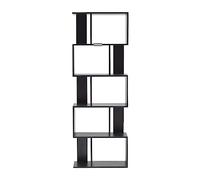 Rebecca Mobili Bibliotheque de Bureau, Etagere Noir avec 5 Niveaux, Design Moderne, Decoration Maison Salon - Dimensions: 172,5 x 60 x 24 cm (HxLxL) - Art. RE4786