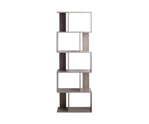 Rebecca Mobili Bibliotheque Moderne, Etagere en Bois MDF Gris, avec 5 Etageres, Bureau Chambre a Coucher - Dimensions: 169 x 60 x 24 cm (HxLxP) - Art. RE6400
