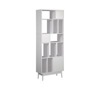 Rebecca Mobili Bibliothèque Moderne, Étagère pour Salon, Blanc, Aggloméré, avec 5 Étagères 13 Compartiments, pour Livres Plantes - Dimensions HxLxP: 187 x 70 x 29,5 cm - Art. RE7119