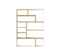 Rebecca Mobili Bibliothèque Ouverte, Étagère Moderne, Couleur Chêne Blanc, Panneau de Particules, avec 10 Compartiments, pour Livres Objets - Dimensions HxLxP: 123,5 x 90 x 22 cm - Art. RE7203