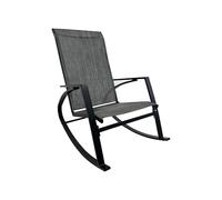 Rebecca Mobili Chaise à Bascule, Fauteuil d'Extérieur, Noir Gris Foncé, Acier Polyester, Robuste, Style Moderne, pour Jardin Véranda - Dimensions HxLxP : 94 x 104 x 60 cm - Art. RE7186