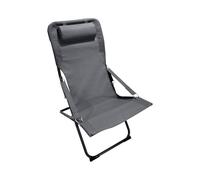 Rebecca Mobili Chaise d’Extérieur Inclinable, Chaise Longue Pliable, Gris Foncé, Acier Polyester, Gain de Place, avec Accoudoirs - Dimensions HxLxP : 88 x 63 x 83 cm - Art. RE7150