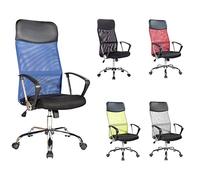 Rebecca Mobili Chaise De Directeur, Fauteuil De Bureau, roulettes, Noir Bleu, Hauteur Réglable, Tissu Similcuir, Bureau Télétravail - Dimensions: 113/123x57,5x58,5 cm (HxLxP) - Art. RE6540